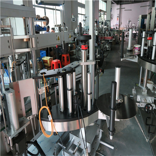 Mașină de etichetat cu sticlă dublă din sticlă din plastic / sticlă, etichetator pentru sticle pătrate